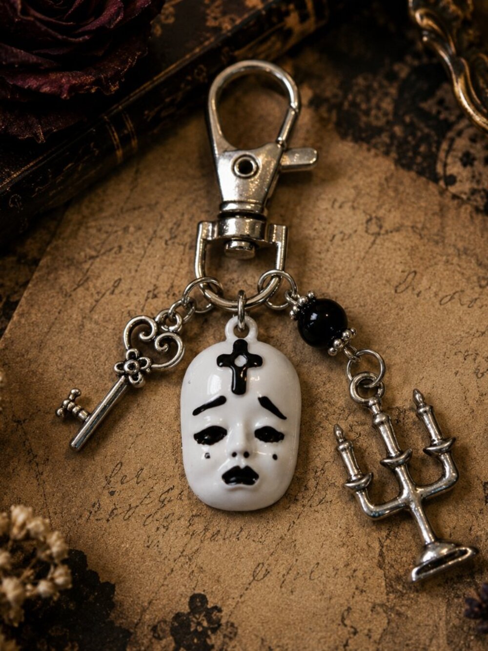 The Forgotten Doll™ Gothic Zipper Pull | Haunted Manor Purse Charm